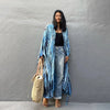 Robe Kimono Tie-Dye Longue Femme – Beige - Kimono Zen