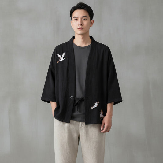Robe Longue Lin Homme Style Chinois