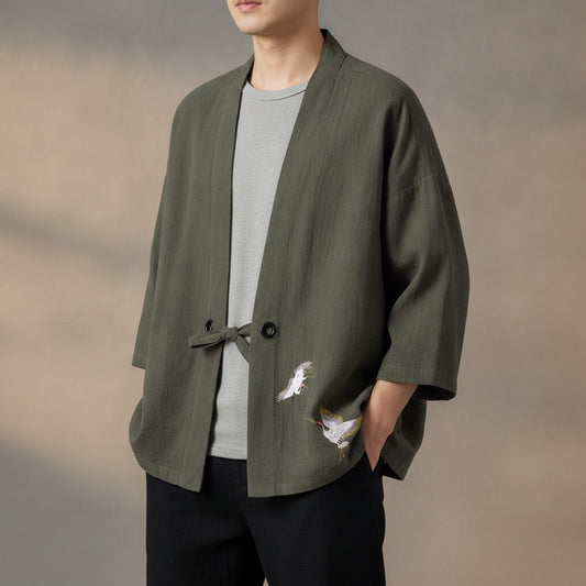Robe Longue Lin Homme Style Chinois