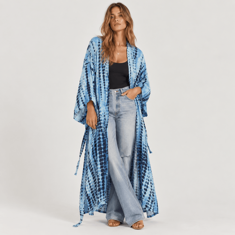 Robe Tie-Dye | Bleu - Kimono Zen