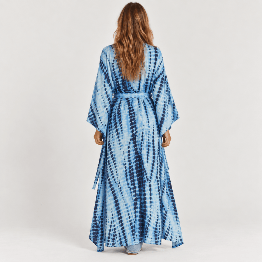 Robe Tie-Dye | Bleu - Kimono Zen