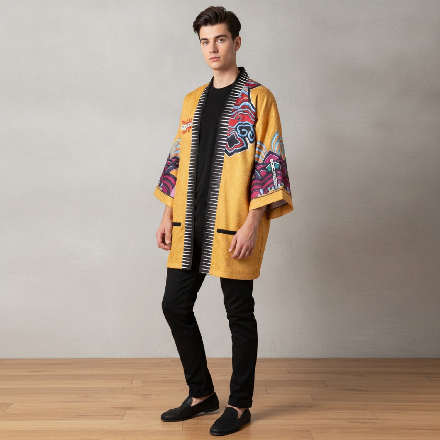 Veste Kimono Plumes : Élégance Bohème